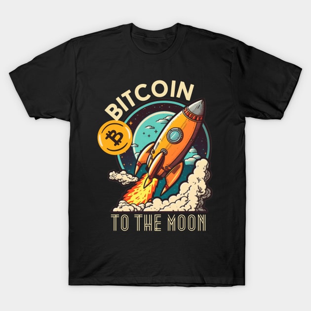 Bitcoin HODL Rocket to the Moon T-Shirt - Perfect for Crypto Enthusiasts T-Shirt by Snoe